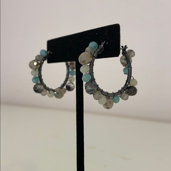 Beaded Hoop Earrings - Picture 3 of 4